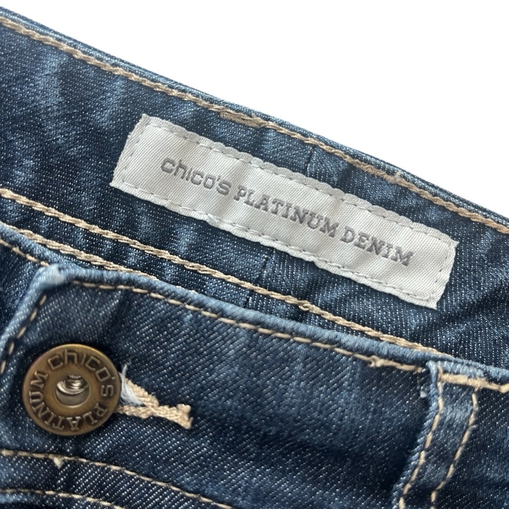 Chico’s Stretch Rolled Crop Blue Jeans Sz S/M (Chico’s 0.5) - Picture 10 of 12